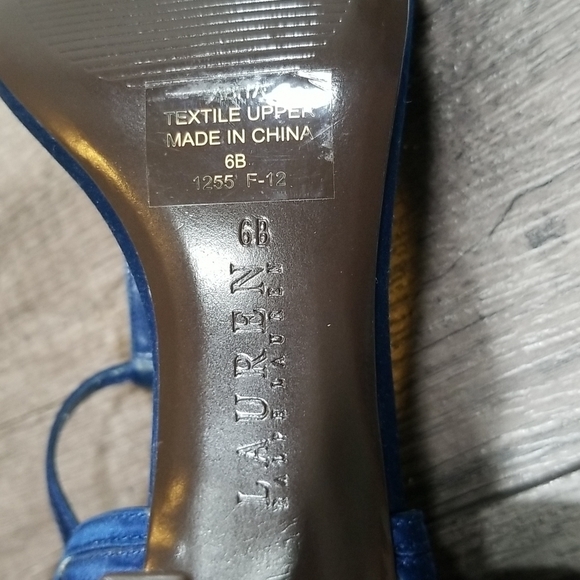 Lauren Ralph Lauren Women's Heels Size 6B Blue Abita Strappy Jeweled - Picture 5 of 7